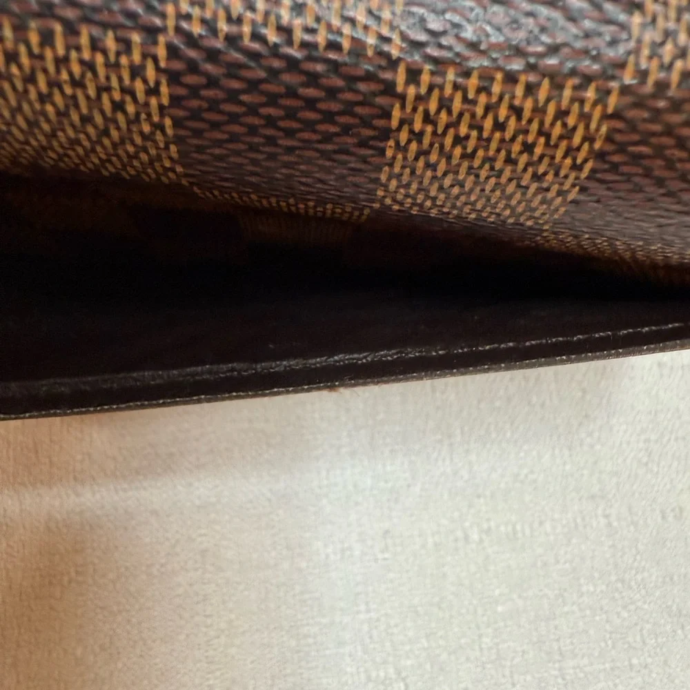 Louis Vuitton Sarah Wallet Damier Ebene Canvas Made in France (Monogrammed A.T.)